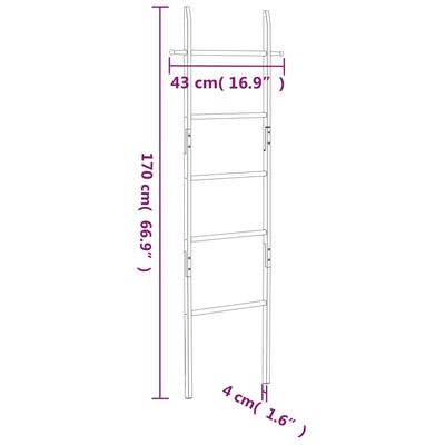 vidaXL Échelle à serviettes 170 cm Bois massif de noyer