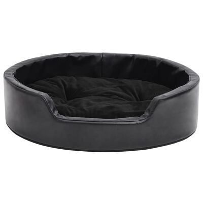 vidaXL Lit pour chiens Noir 69x59x19 cm Peluche et similicuir