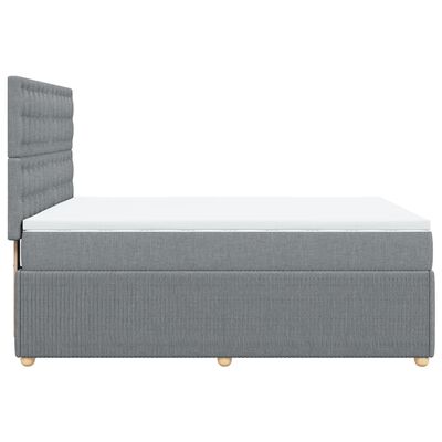 vidaXL Sommier à lattes de lit avec matelas Gris clair 140x200cm Tissu