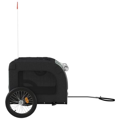 vidaXL Remorque de vélo pour animaux de compagnie gris et noir