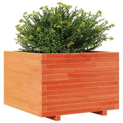 vidaXL Jardinière cire marron 70x70x49,5 cm bois de pin massif