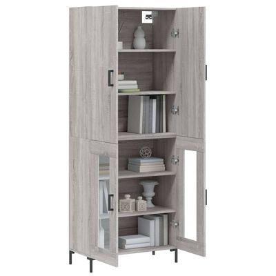 vidaXL Buffet haut Sonoma gris 69,5x34x180 cm Bois d'ingénierie