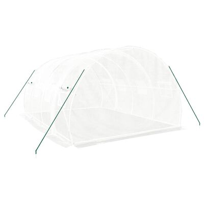 vidaXL Serre avec cadre en acier blanc 12 m² 4x3x2 m