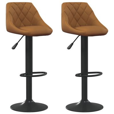 vidaXL Tabourets de bar lot de 2 marron velours