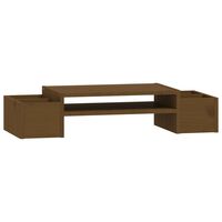 vidaXL Support de moniteur Marron miel 70x27,5x15cm Bois de pin solide