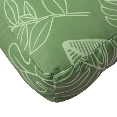 vidaXL Coussin de palette à motif de feuilles 60x60x8 cm tissu