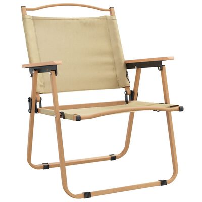 vidaXL Chaises de camping lot de 2 Beige 54x55x78 cm Tissu Oxford