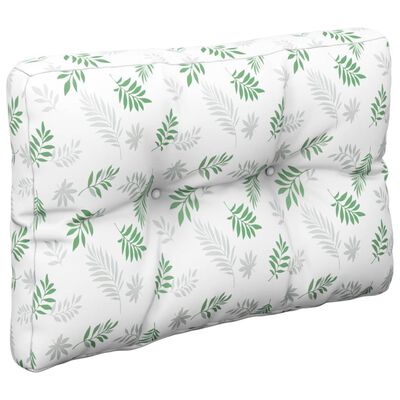 vidaXL Coussin de palette motif de feuilles 50x40x12 cm tissu