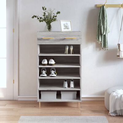 vidaXL Armoire à chaussures sonoma gris 60x35x105 cm bois d'ingénierie