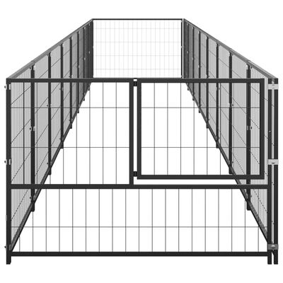 vidaXL Chenil Noir 8 m² Acier