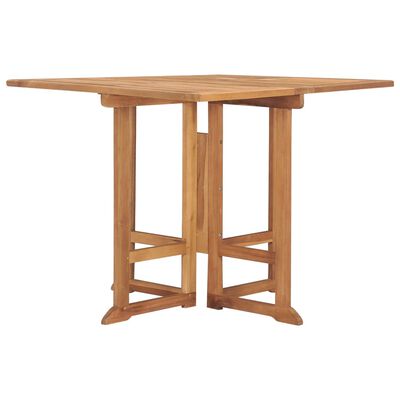 vidaXL Table à dîner pliable de jardin Ø90x75 cm Bois de teck solide