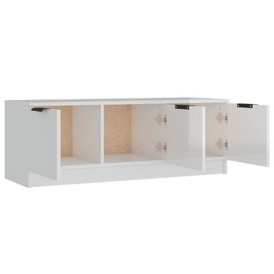 vidaXL Meuble TV Blanc brillant 102x35x36,5 cm Bois d'ingénierie