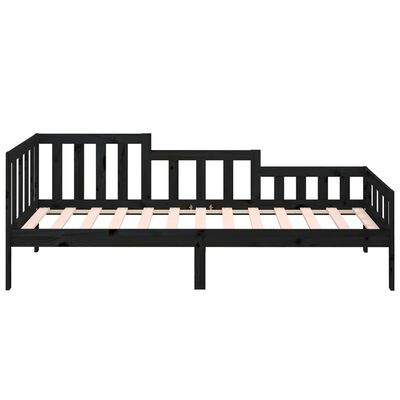 vidaXL Lit de jour sans matelas noir 90x200 cm bois de pin massif