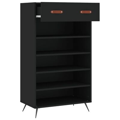 vidaXL Armoire à chaussures noir 60x35x105 cm bois d'ingénierie