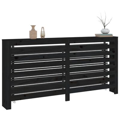 vidaXL Cache-radiateur Noir 169x19x84 cm Bois massif de pin