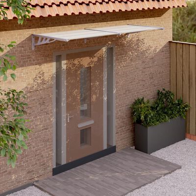 vidaXL Auvent de porte Gris et transparent 239x90 cm Polycarbonate