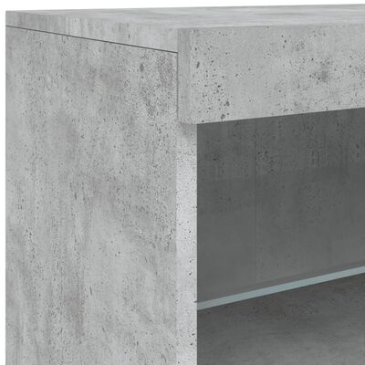 vidaXL Buffet avec lumières LED gris béton 123x37x67 cm