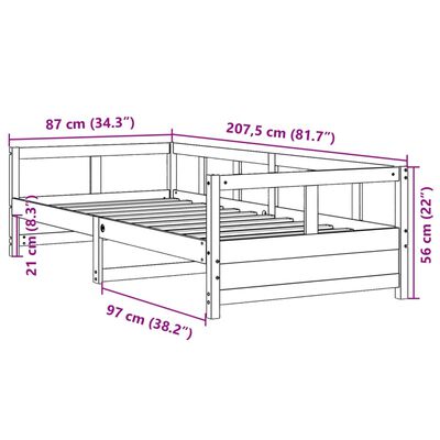 vidaXL Lit de jour naturel 80x200 cm bois de pin massif