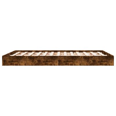 vidaXL Cadre de lit sans matelas chêne fumé 120x200 cm bois ingénierie