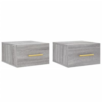 vidaXL Tables de chevet murales 2 pcs sonoma gris 35x35x20 cm