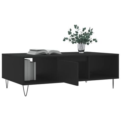 vidaXL Table basse noir 104x60x35 cm bois d'ingénierie