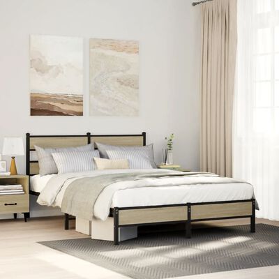 vidaXL Cadre de lit sans matelas chêne sonoma 140x200 cm