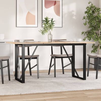 vidaXL Pieds de table à manger cadre en O 140x60x73 cm fonte