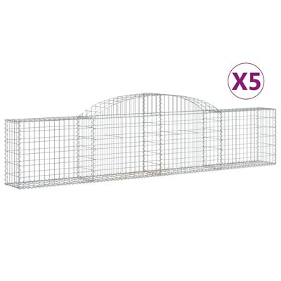 vidaXL Paniers à gabions arqués 5 pcs 300x30x60/80 cm Fer galvanisé