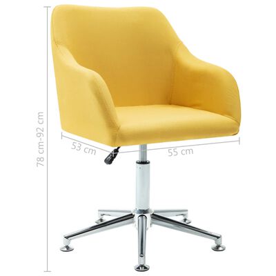 vidaXL Chaises pivotantes à manger lot de 6 jaune tissu