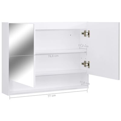 vidaXL Armoire à miroir de salle de bain LED Blanc 80x15x60 cm MDF