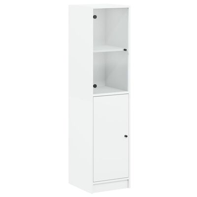 vidaXL Buffet avec porte en verre blanc 35x37x142 cm