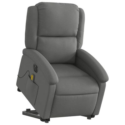 vidaXL Fauteuil inclinable de massage électrique Gris foncé Tissu