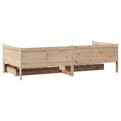 vidaXL Lit de jour avec tiroirs sans matelas 90x190 cm bois massif