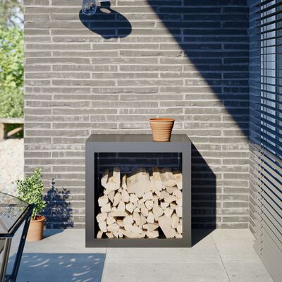 vidaXL Portant de bois de chauffage anthracite 60x40x60 cm acier