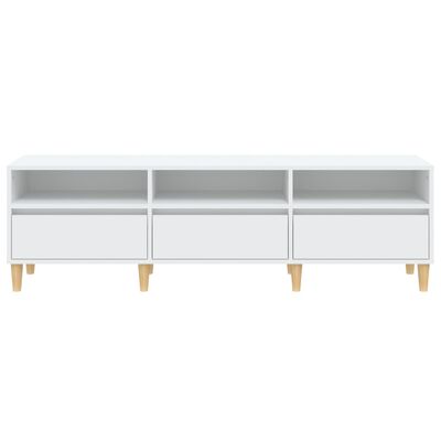 vidaXL Meuble TV blanc 150x30x44,5 cm bois d'ingénierie