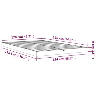 vidaXL Cadre de lit blanc 120x190 cm petit double bois massif de pin