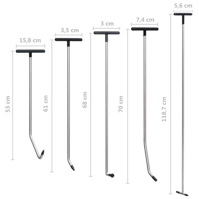 vidaXL Kit de débosselage sans peinture 5 pcs Acier inoxydable