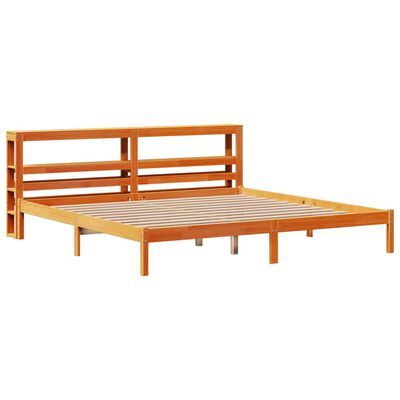 vidaXL Cadre de lit et tête de lit sans matelas cire marron 200x200 cm