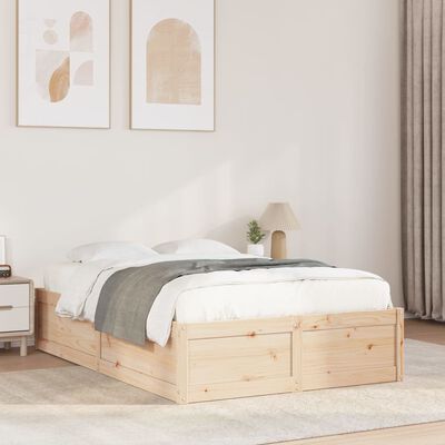 vidaXL Cadre de lit sans matelas 135x190 cm bois de pin massif