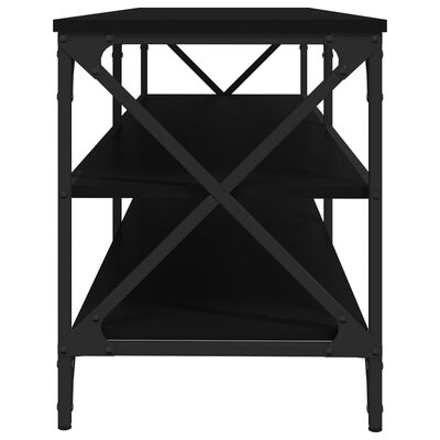 vidaXL Meuble TV noir 140x40x50 cm bois d'ingénierie