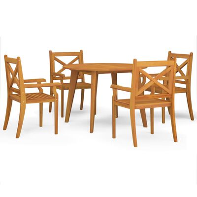 vidaXL Ensemble à manger de jardin 5 pcs Bois d'acacia solide