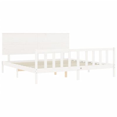 vidaXL Cadre de lit sans matelas blanc bois massif de pin