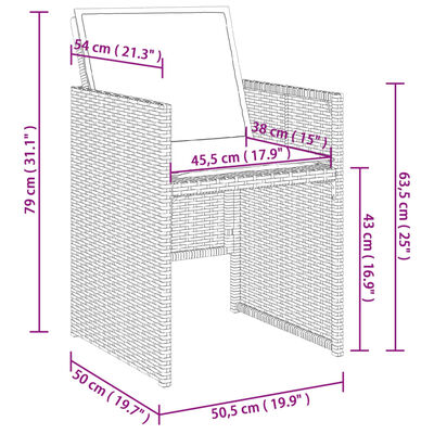 vidaXL Ensemble à manger de jardin 13 pcs coussins noir résine tressée