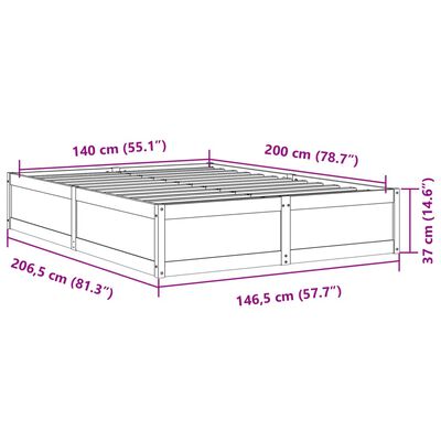 vidaXL Cadre de lit sans matelas 140x200 cm bois massif de pin