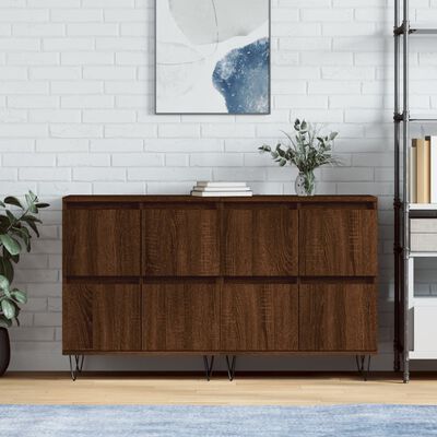 vidaXL Buffets 2 pcs chêne marron bois d'ingénierie