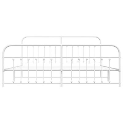 vidaXL Cadre de lit métal sans matelas et pied de lit blanc 200x200 cm