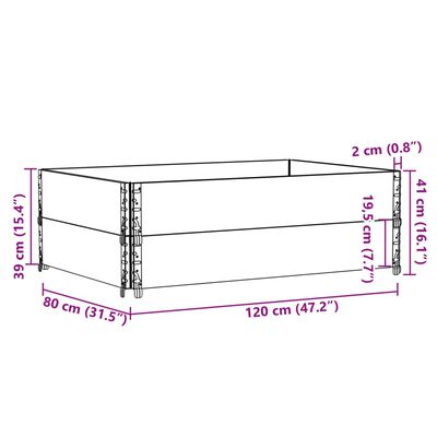 vidaXL Jardinière noir 120x80 cm bois massif de pin