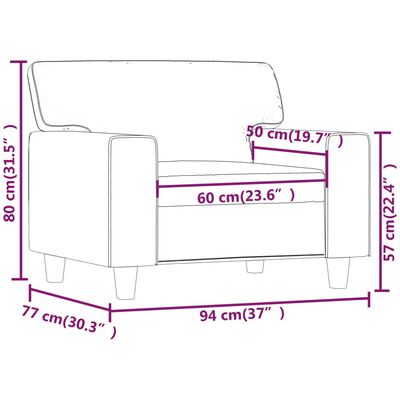 vidaXL Fauteuil Noir 60 cm Similicuir