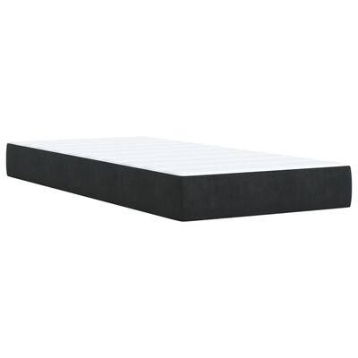 vidaXL Sommier à lattes de lit avec matelas Noir 100x200 cm Velours