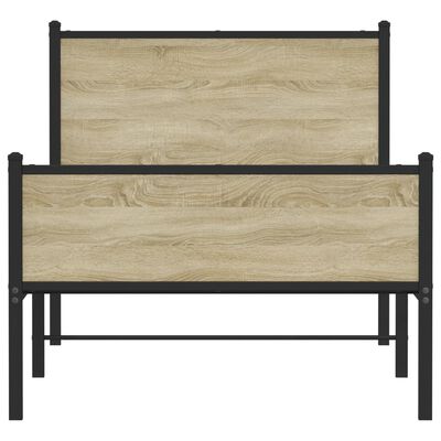 vidaXL Cadre de lit en métal sans matelas chêne sonoma 100x190 cm